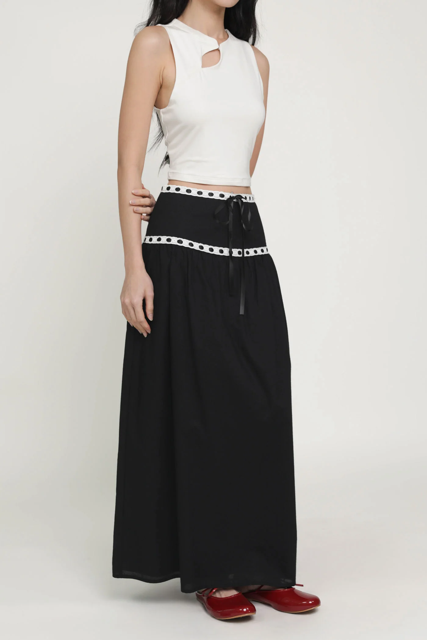 Winifred Ribbon Embroidery Maxi Skirt - Image 12