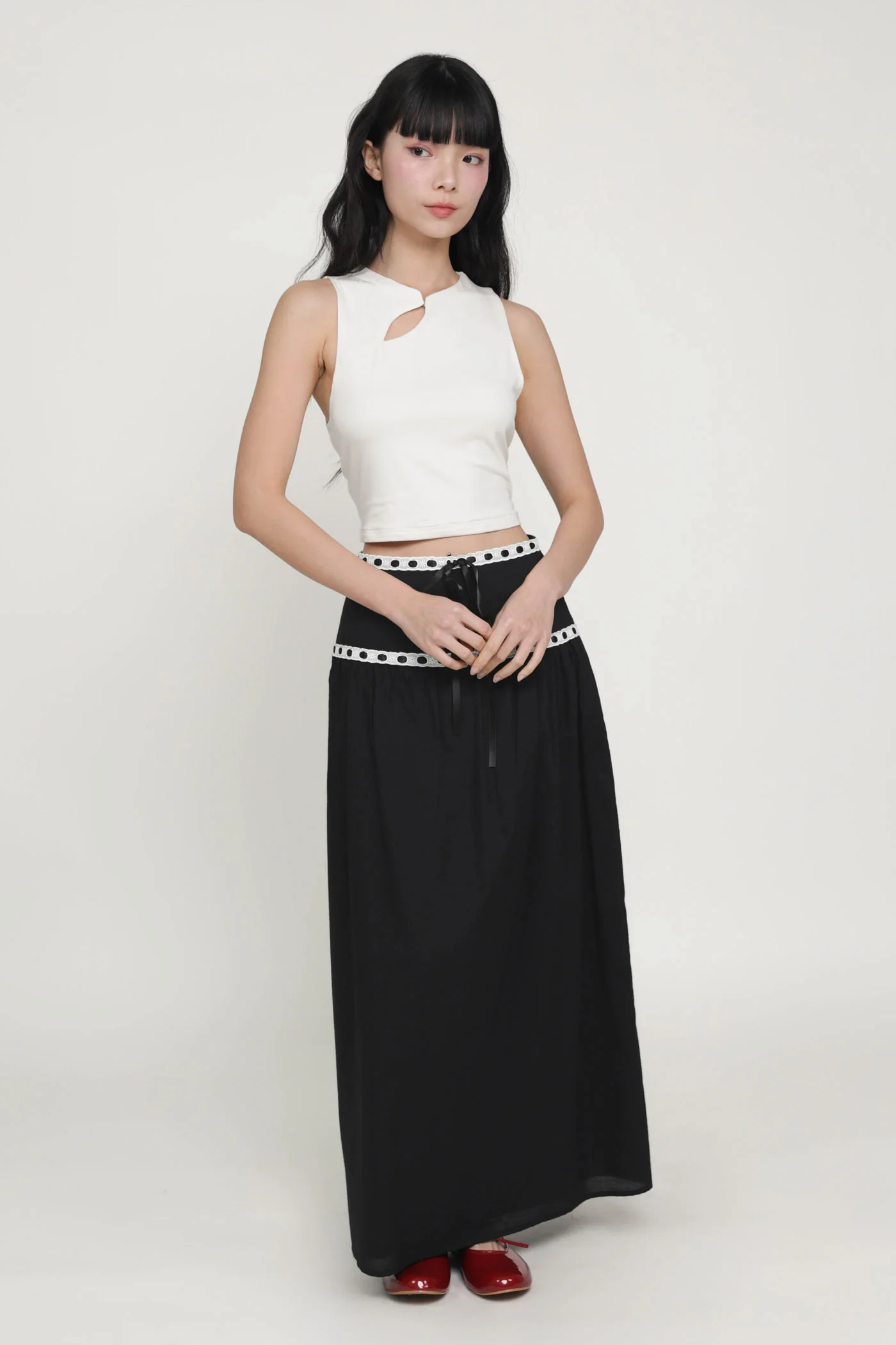 Winifred Ribbon Embroidery Maxi Skirt - Image 3