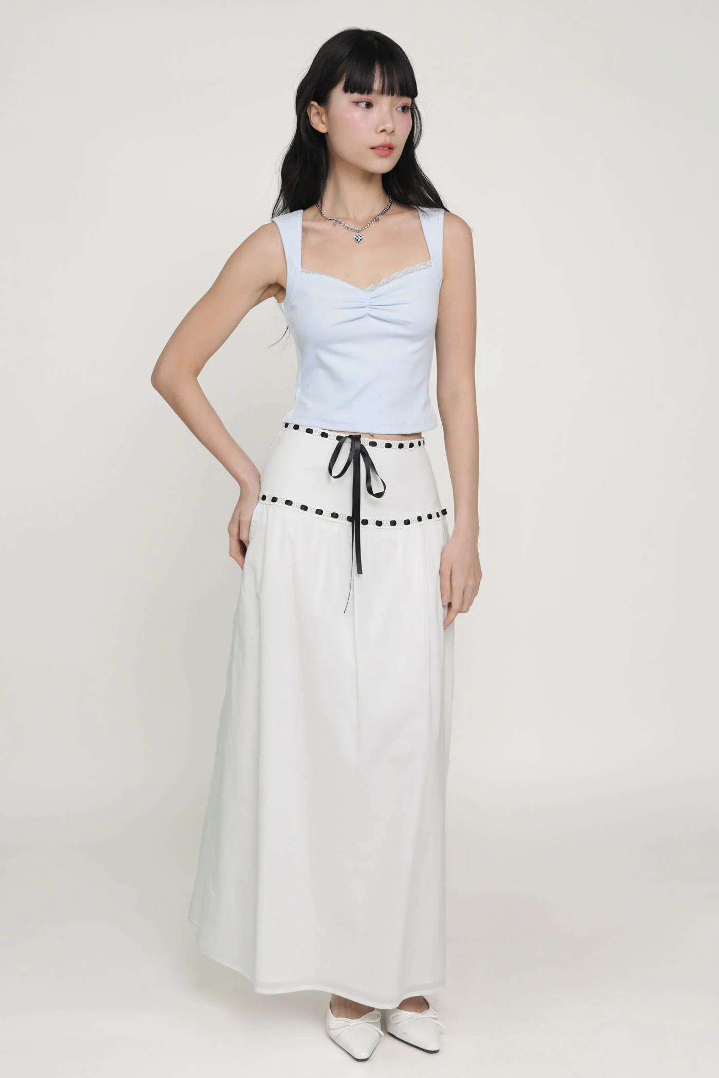 Winifred Ribbon Embroidery Maxi Skirt - Image 4