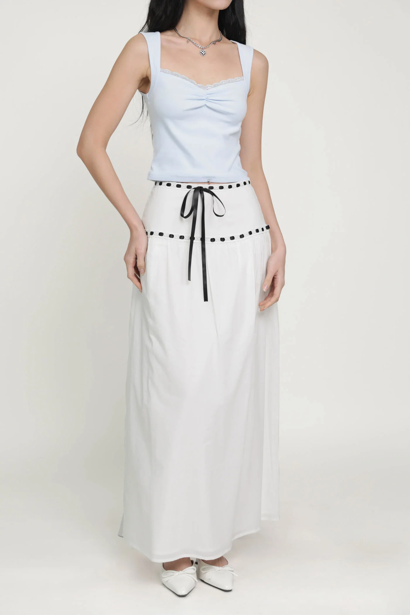 Winifred Ribbon Embroidery Maxi Skirt - Image 5