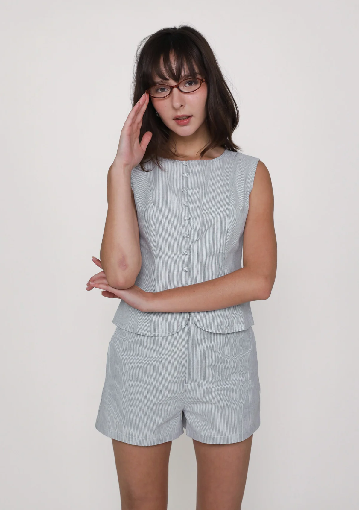 Yena Tailored Shorts (Striped) - Image 8