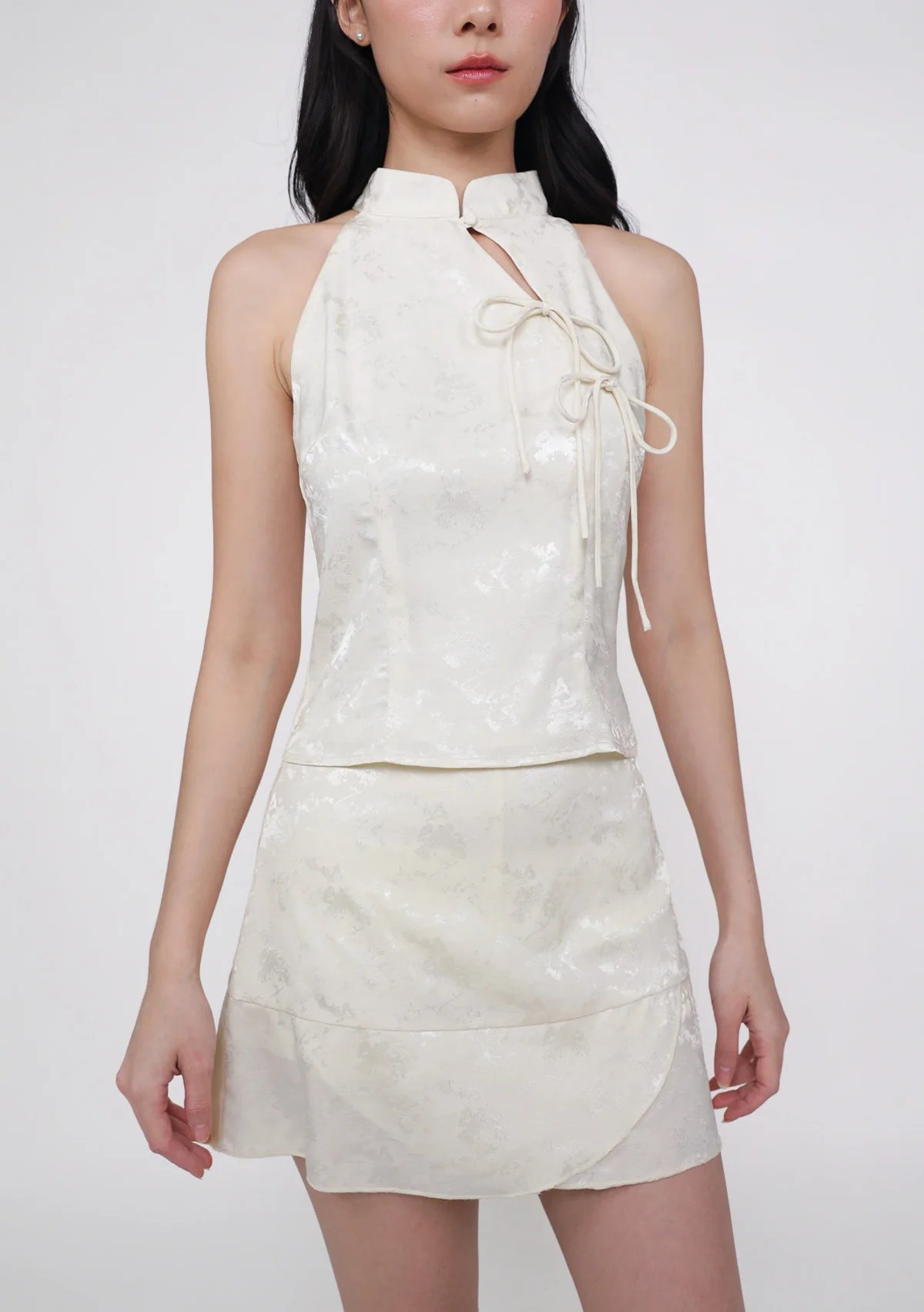 Yun Ribbon Qipao Halter Top (Jacquard) - Image 4