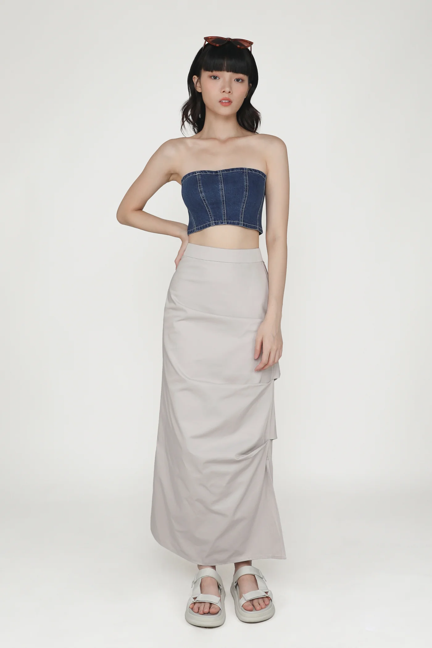 Yuna Ruched Maxi Skirt - Image 20