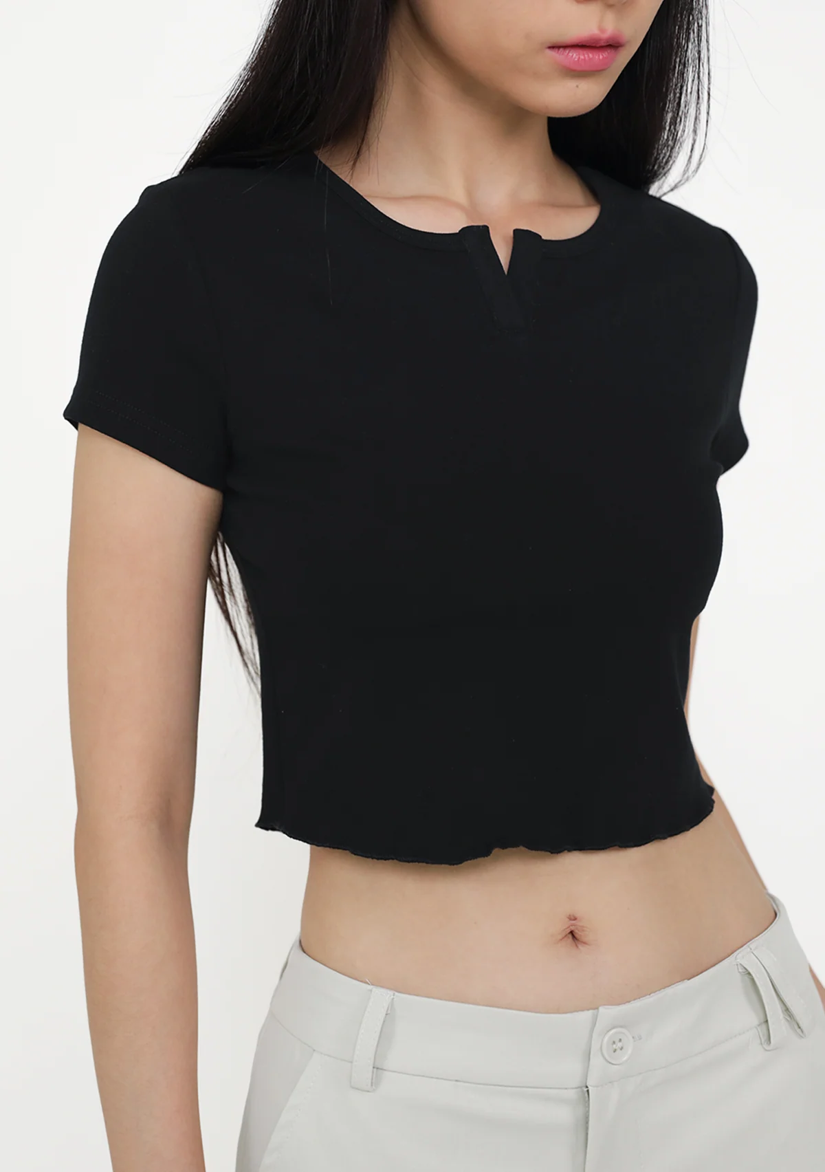 Yura Wavy Hem Baby Tee - Image 11
