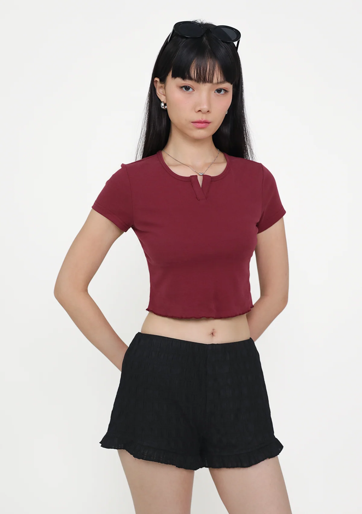 Yura Wavy Hem Baby Tee - Image 13