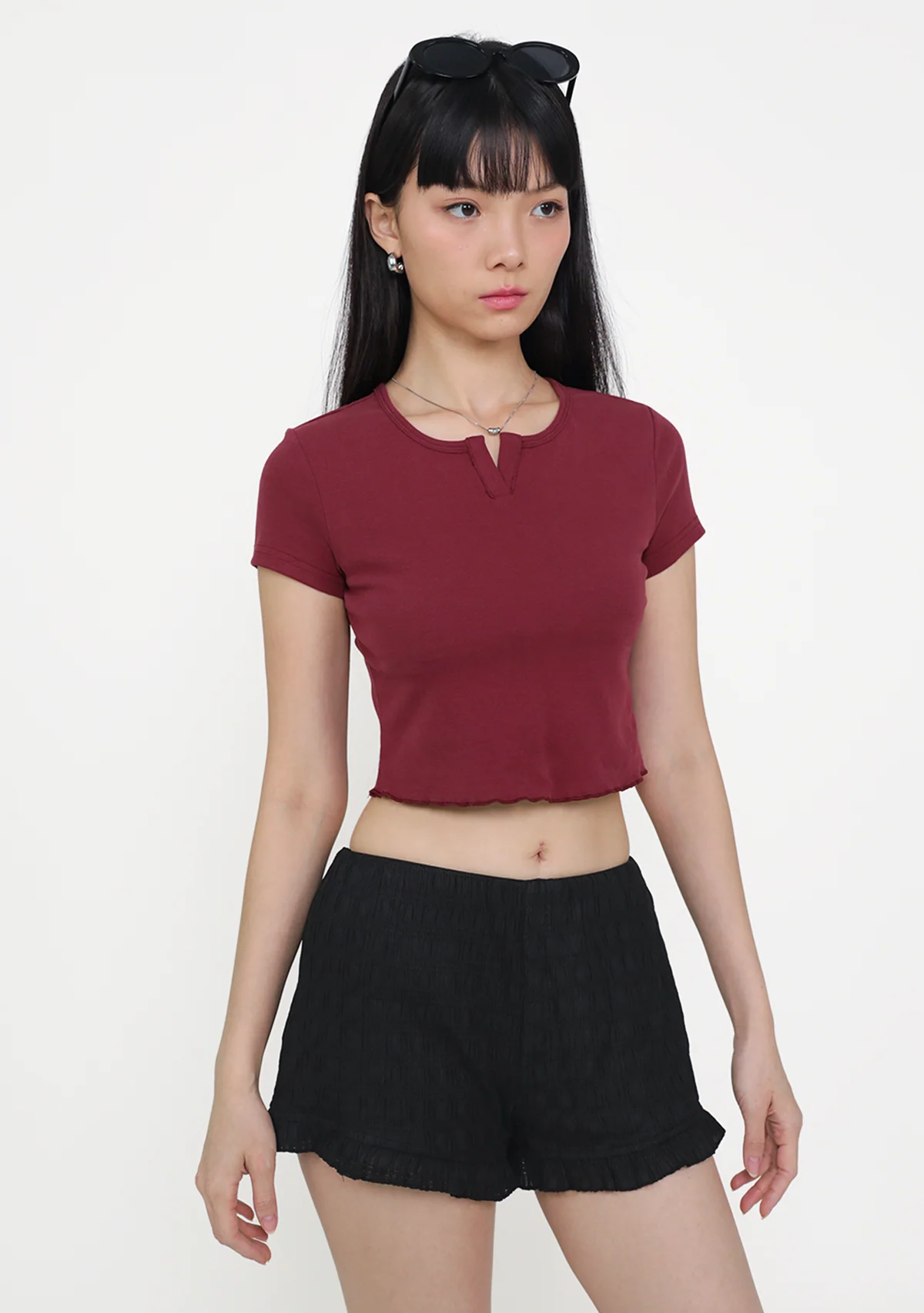 Yura Wavy Hem Baby Tee - Image 14