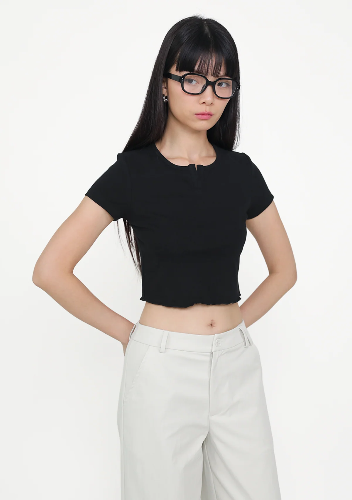 Yura Wavy Hem Baby Tee - Image 9