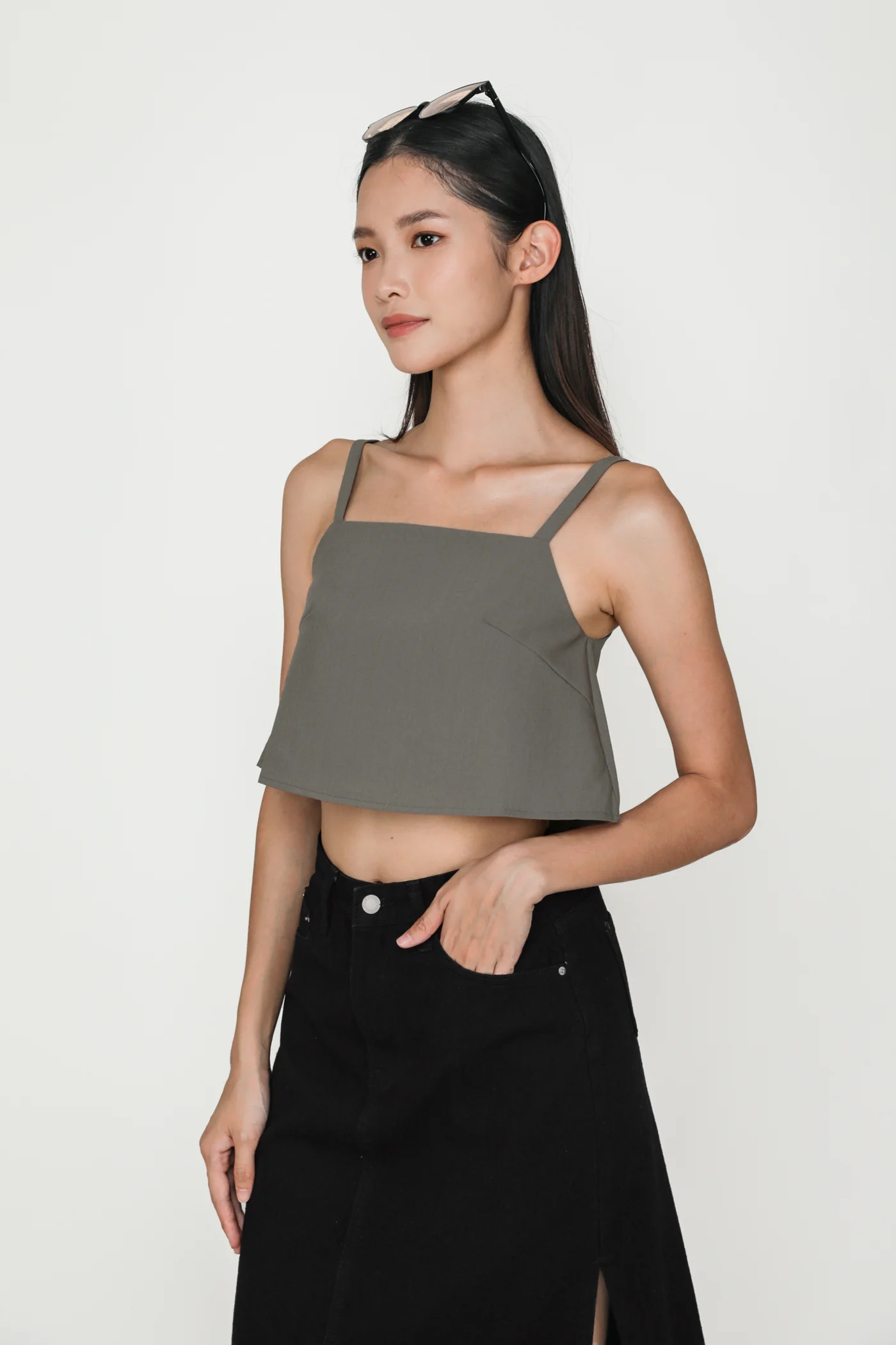 Zoey Basic Flare Crop Top - Image 15