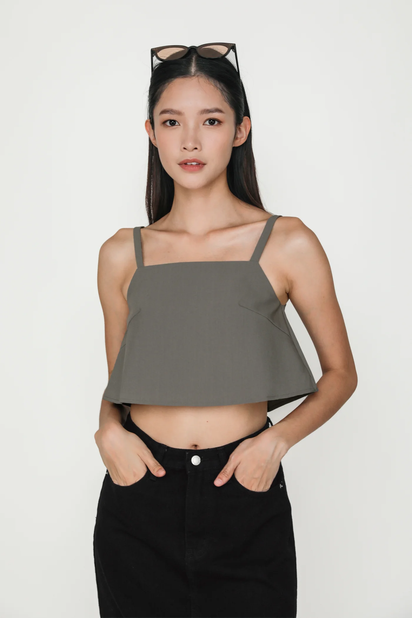 Zoey Basic Flare Crop Top - Image 17